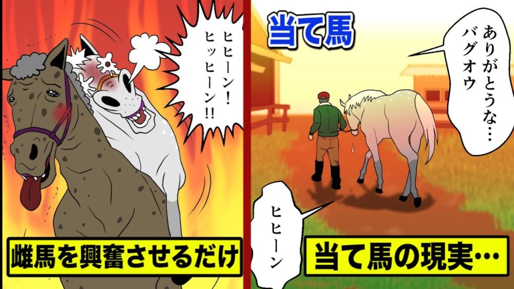 雌馬を発情させるだけが仕事 当て馬 の悲しい現実を漫画にした Youtube配信 エンタメ動画ちゃんねるsite